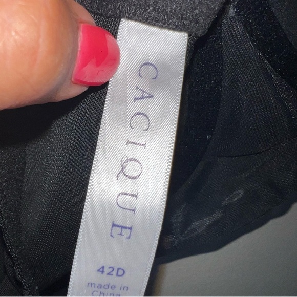 Cacique Extra Soft Lightly Lined Full Coverage Bra Black Size 42D - Picture 4 of 7